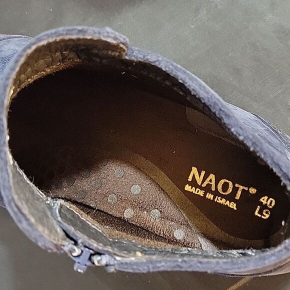 NAOT VELVET NUBUCK NEFASI WOMEN"S ANKLE ROUND TOE ZIP CLOSURE BOOTIES - Picture 14 of 16